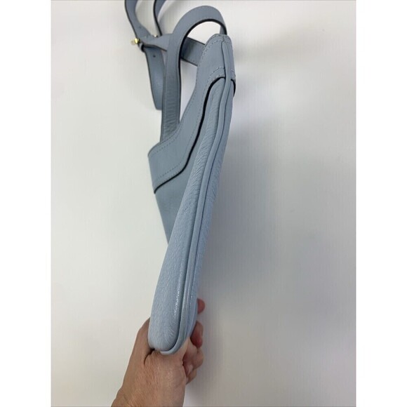 Michael Kors Moxley Crossbody Bag Pebbled Leather Light Blue Zip Snap Purse - Picture 5 of 14